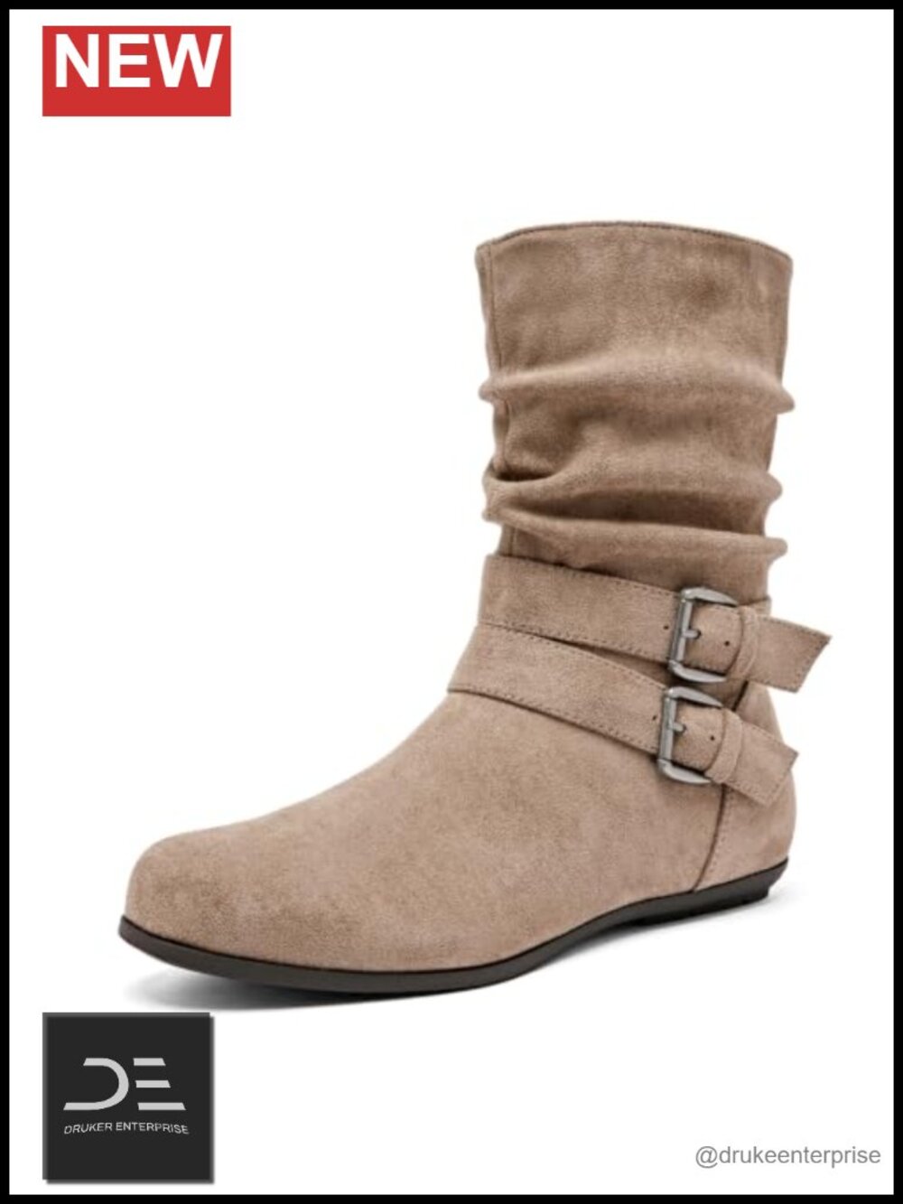 Women's Extra Wide Calf Ankle Boots with Side Zipper, Memory Foam